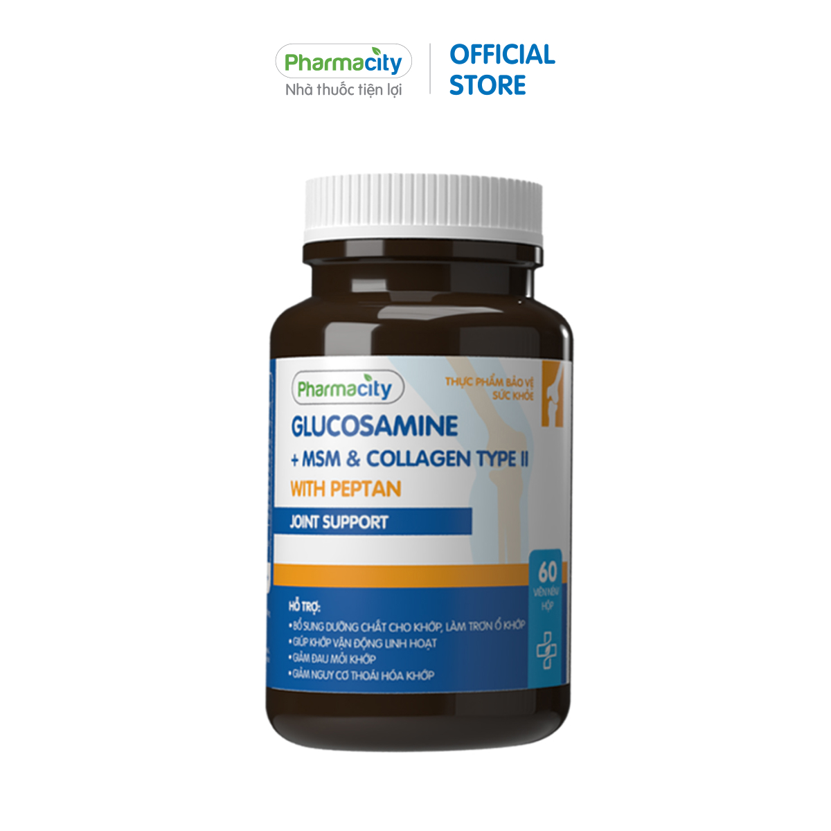 Viên uống hỗ trợ khớp Glucosamine + MSM & Collagen Type II With Peptan - Joint Support