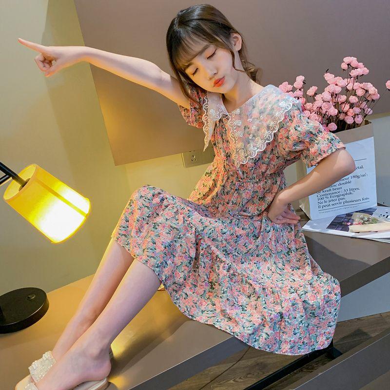 DONGSHOP HOT Cô gái ăn mặc mùa hè trang phục mùa hè 2022 tây váy công chúa cô gái hoa đầm đầm chiffon váy mùa hè