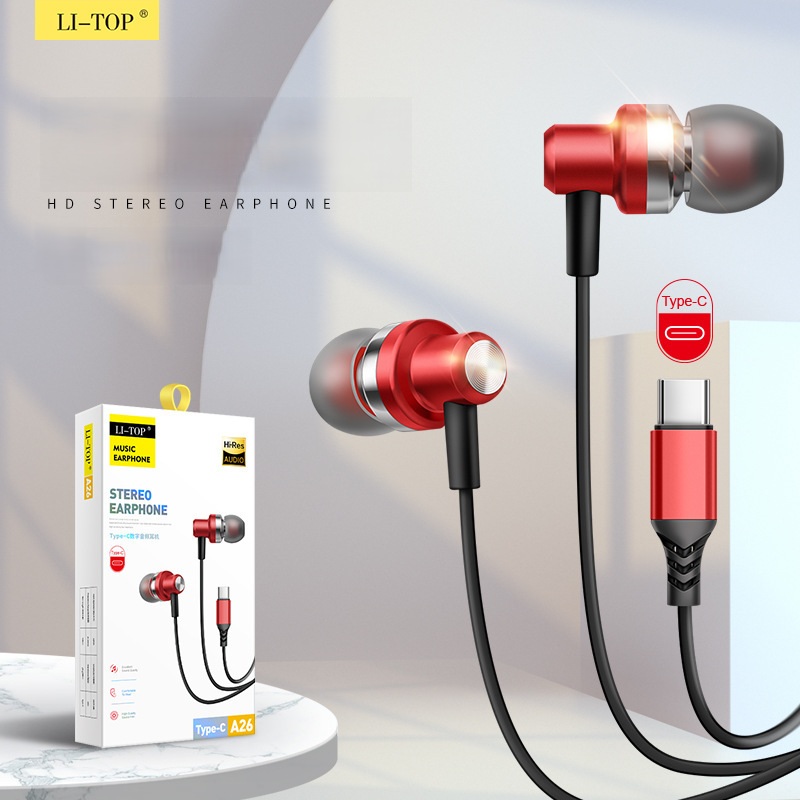 Tai Nghe Nhét Tai Có Dây A26 Vỏ Kim Loại, Type-C Giải Mã Kỹ Thuật Số, Có Micro, Âm Thanh Stereo - miếng lót chuột