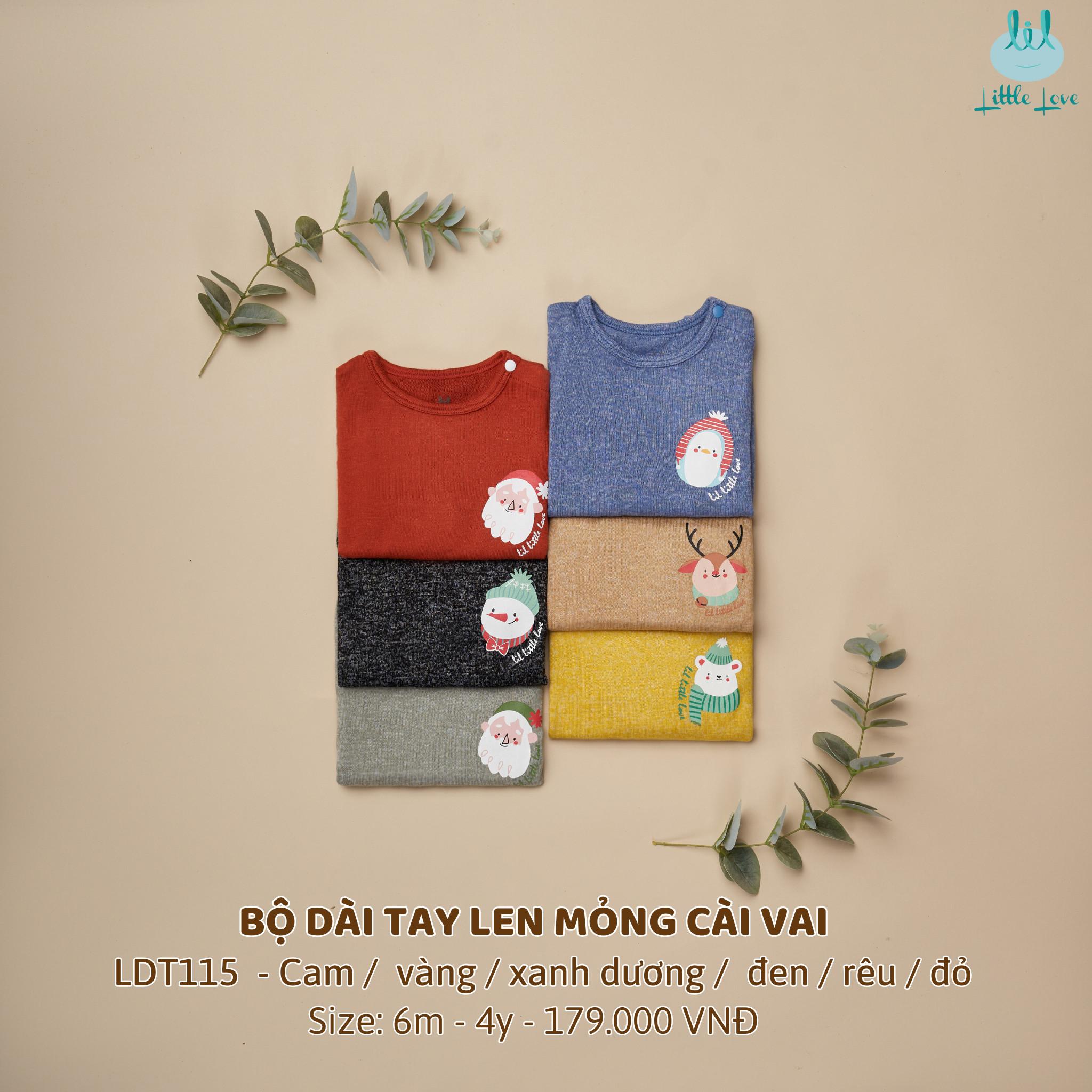 [XẢ KHO] Bộ quần áo dài tay mongtoghi mỏng, cho bé ngủ điều hòa, co giãn, thấm hút mồ hôi tốt LiL Little Love dành cho b)é (LDT115