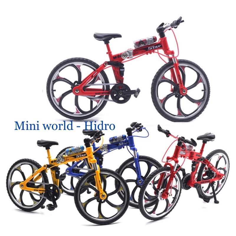 Mô hình xe đạp mini bằng sắt dùng cho búp bê BJD tỉ lệ 1/8, Baboliy