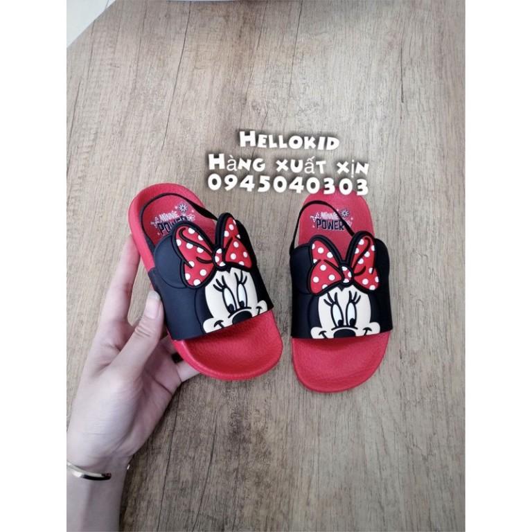 sandal minnie đỏ đen