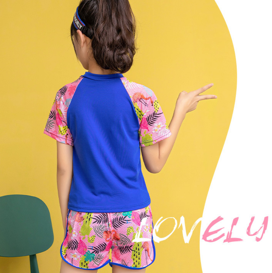 Đồ Bơi Bé Gái Hai Mảnh BB030 MayHomes Áo Ngắn Tay Quần Short Màu Sắc Dễ Thương