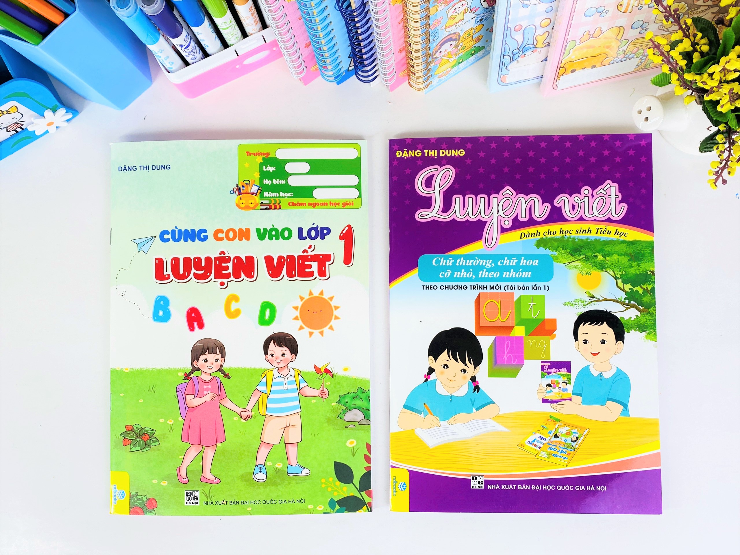 Sách - Combo 2 cuốn Luyện Viết (Cùng Con Vào Lớp 1 + Chữ thường, chữ h cỡ nhỏ, theo nhóm) - ndbooks