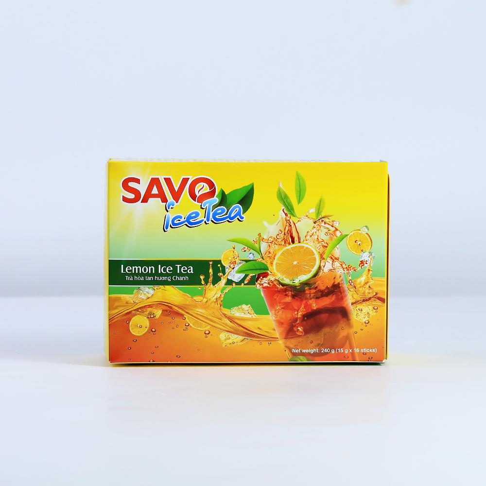 Trà SAVO Ice Tea Chanh (Lemon Ice Tea) - Hộp 16 gói x 15g