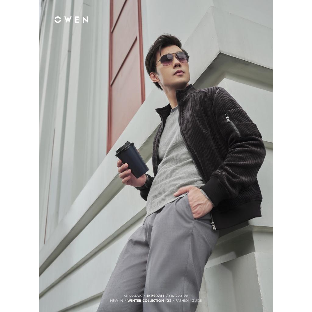 OWEN - () Áo khoác nam, áo Jacket nhung tăm cao cấp giữ ấm tốt JK220741