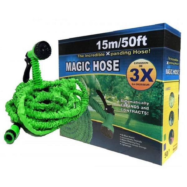 Bộ Vòi Xịt Tưới Cây, Rửa Xe Co Giãn Đa Năng Magic Hose 15M (Màu Ngẫu Nhiên) - Giao Hàng Toàn Quốc