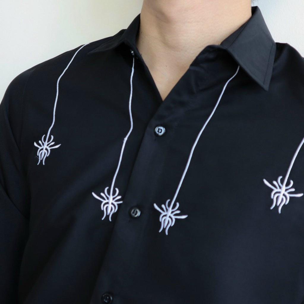 Áo sơ mi in thêu dài tay nam cực đẹp phong cách hàn quốc cho các bạn trẻ KB FASHION