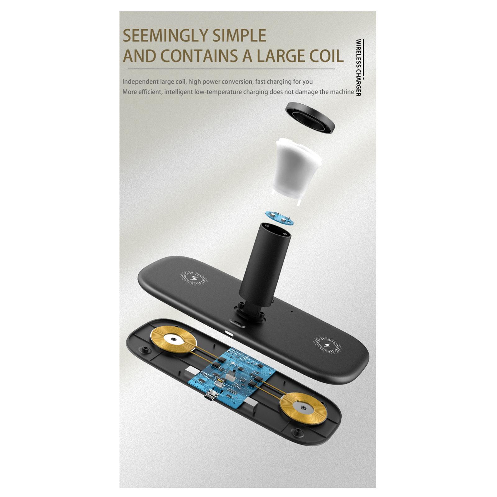 Wireless Pad Charger Dock for 6/5/4/3/2 Black
