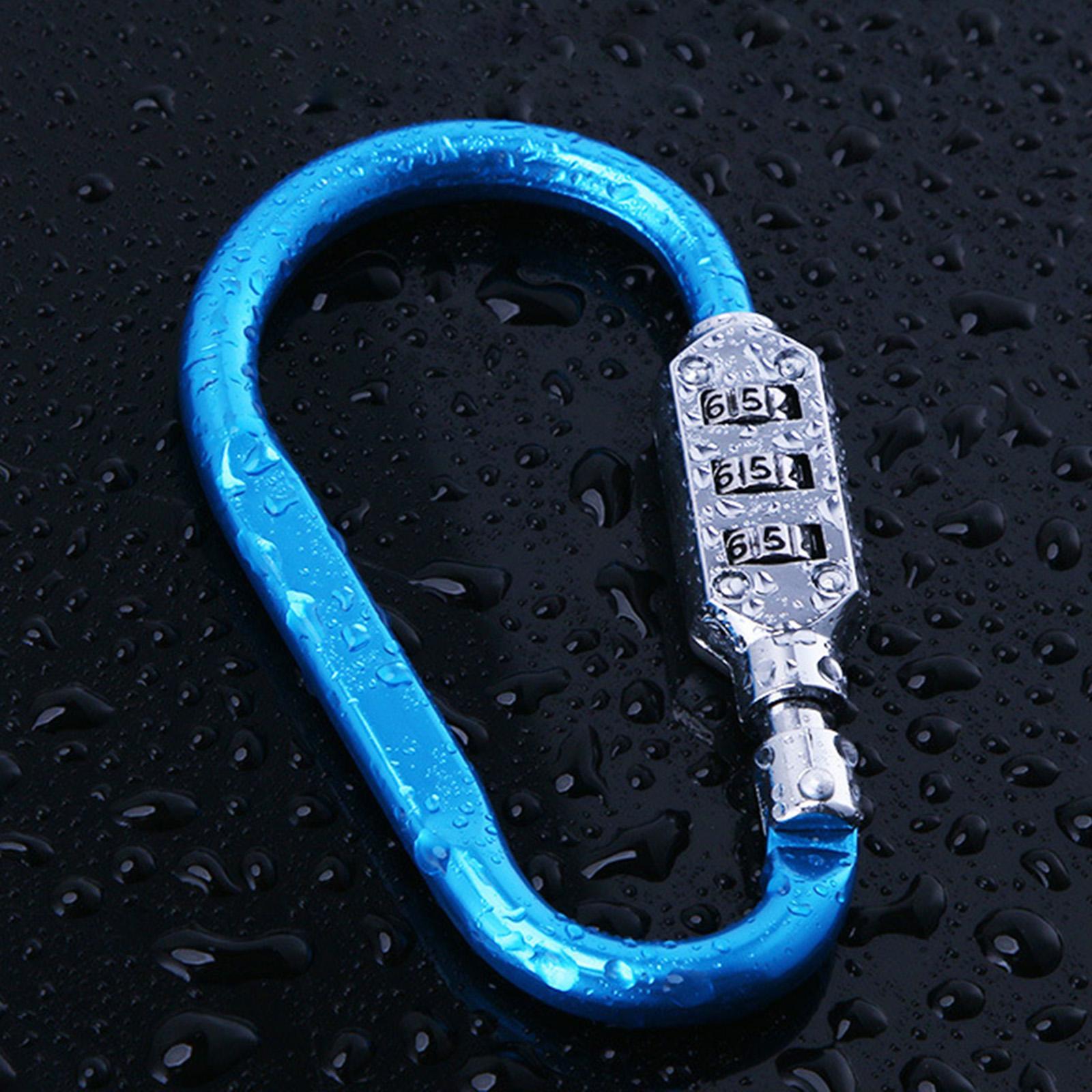 Carabiner Lock 3 Digit, Easy to Set Padlock Fits for Hasp Storage Storage Sports Locker