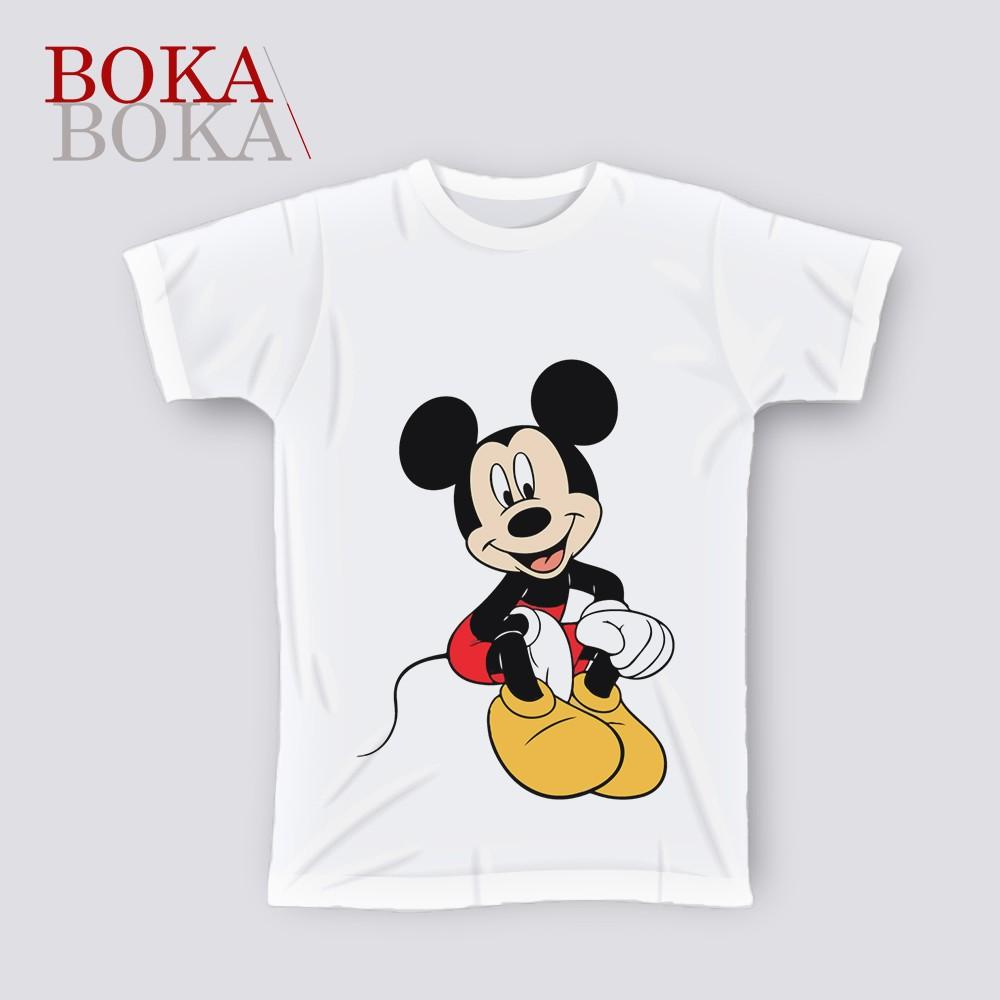 Hình ảnh Áo thun Cotton Trắng In Hình Chuột Mickey