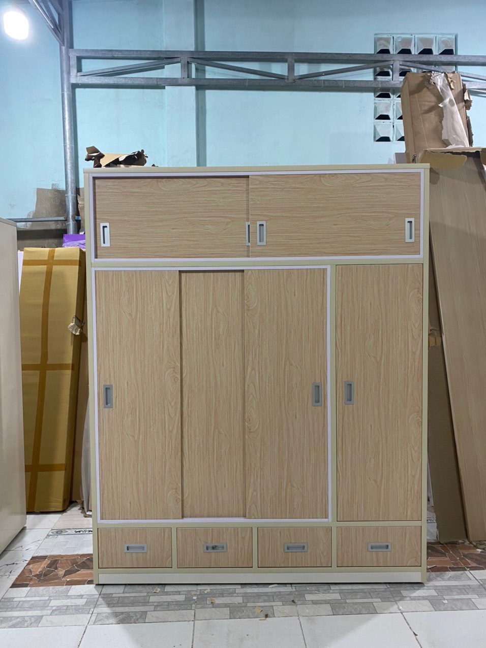 Tủ áo lùa gia đình Tundo cỡ lớn giao lắp tận nhà 1m6 x 2m4