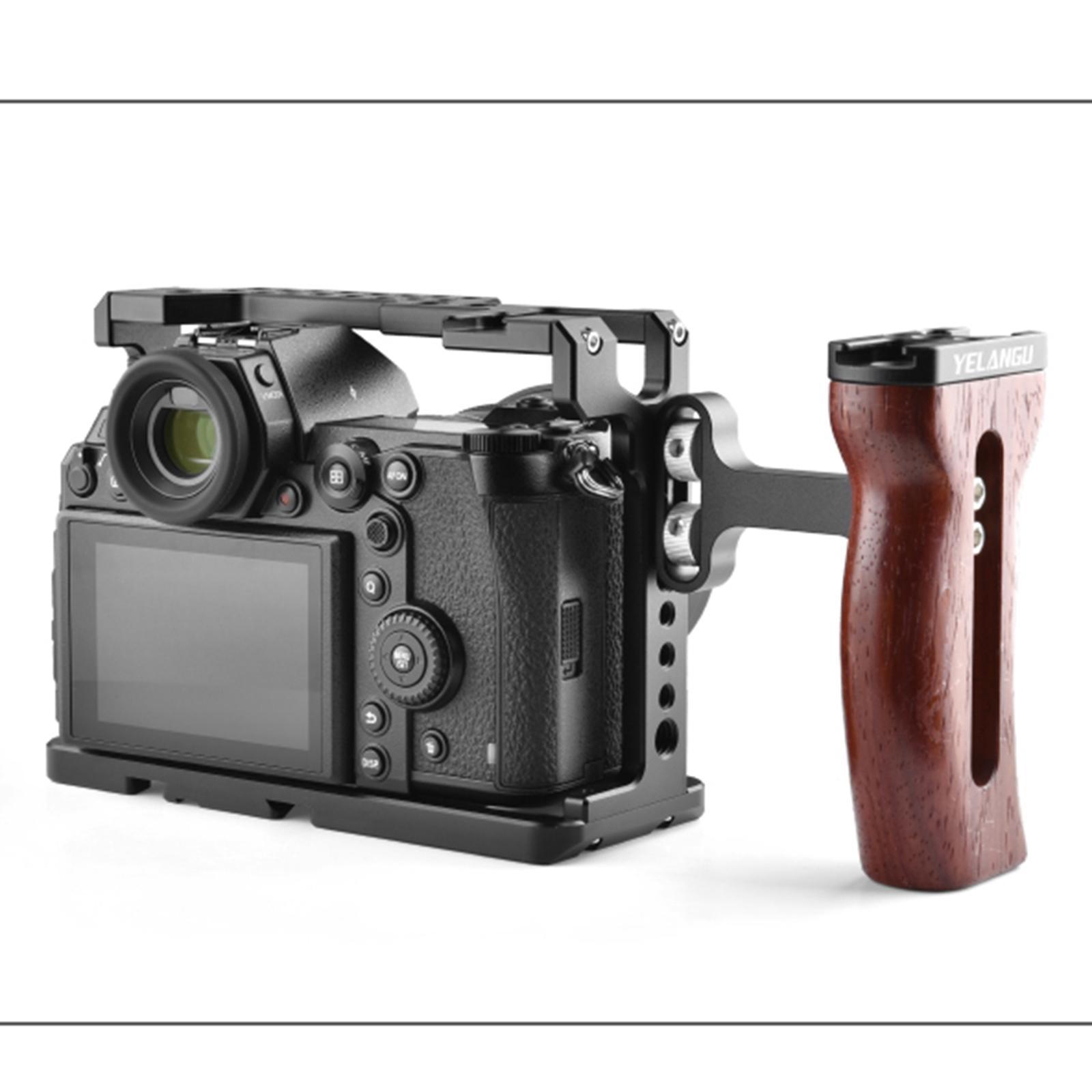 Side Wooden Handle Grip Ergonomic for Digital Camera Small Camera Cage