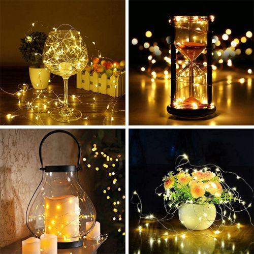 Dây đèn led trang trí đom đóm fairylight 3m có sẵn pin màu vàng