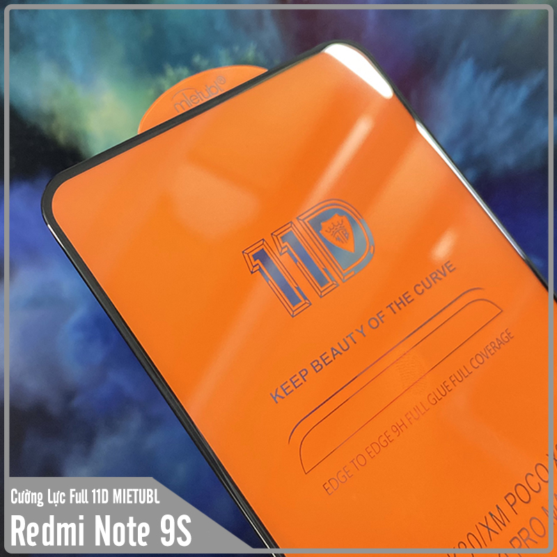 Kính cường lực 11D cho Xiaomi Redmi Note 9S - Note 9 Pro - Poco X3 Full viền Đen MIETUBL - Hàng Nhập Khẩu