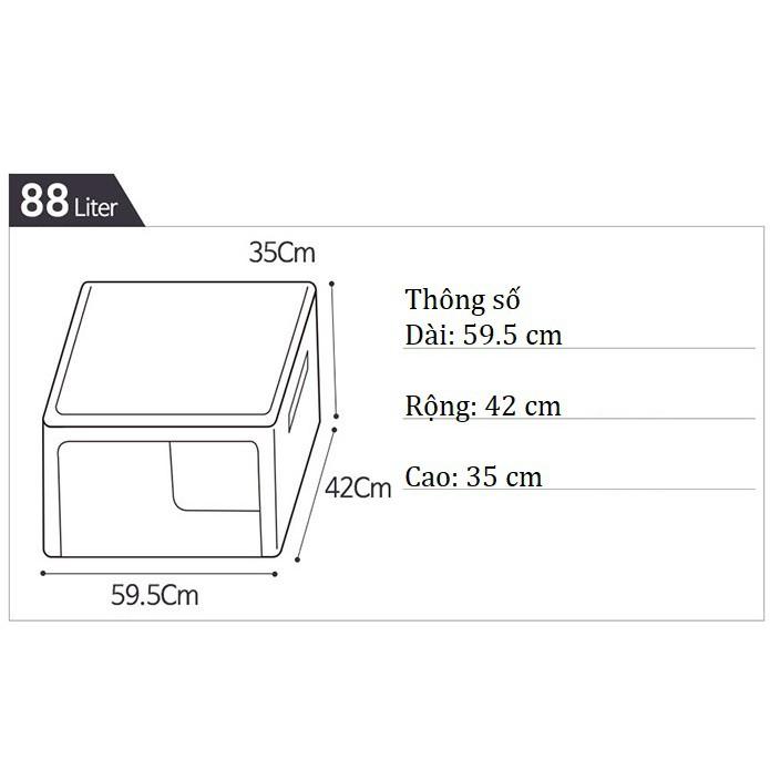 BIG SIZE -Túi Đựng Quần Áo Khung Thép 88L: 60x40x35 (cm) Morning House- Gấp gọn tiện lợi, bảo quản quần áo bền đẹp