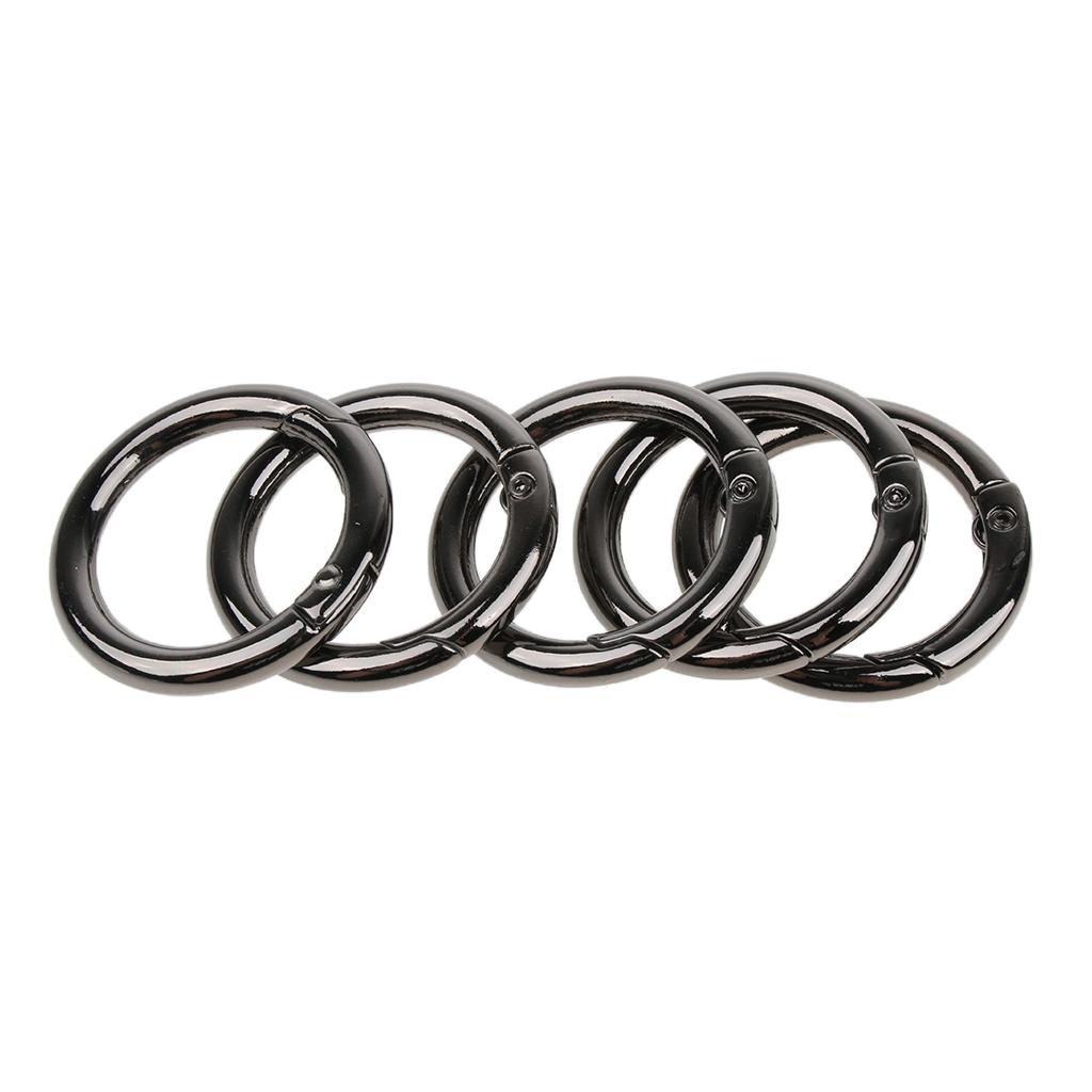 15pcs Zinc Alloy Round Spring Snap Hook Keychain Ring Buckle for Outdoor Camping Hiking