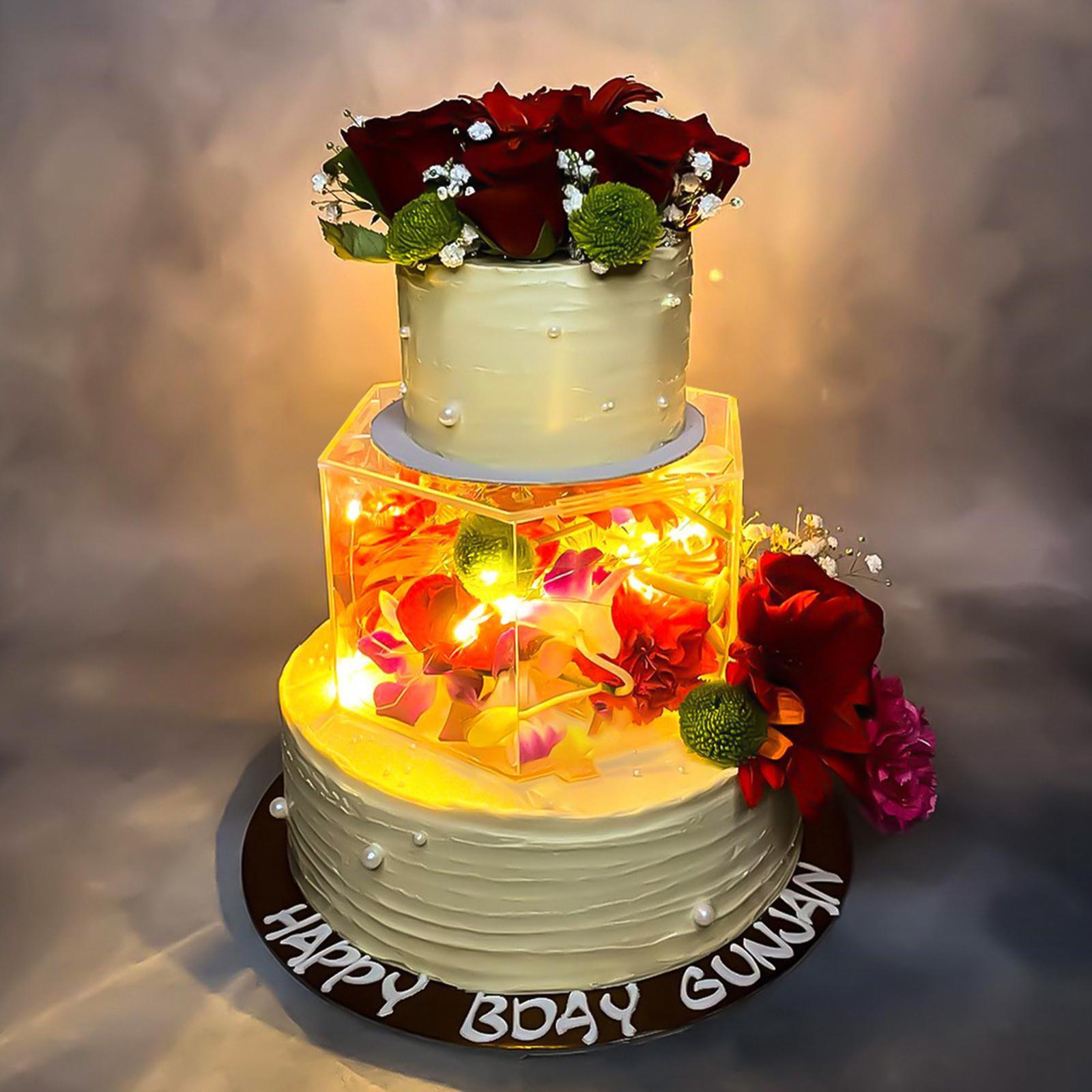 Clear Acrylic Cake Stand Hexagon Cake Tier for Wedding Display Food Birthday