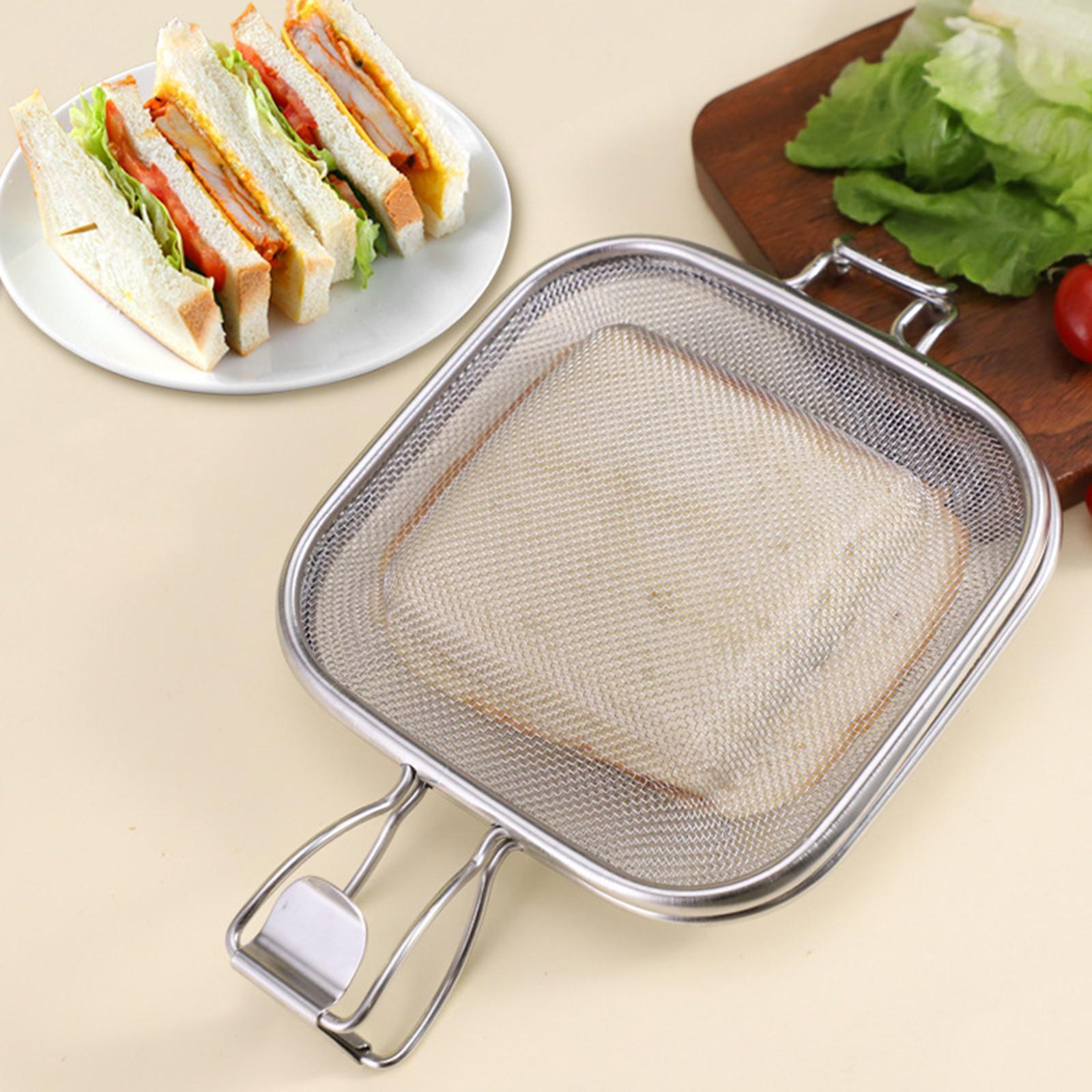 Sandwich Grill Basket Barbecue BBQ Grilling Nonstick Reusable Rustproof Camping Grill Accessories Grill Rack for Vegetables