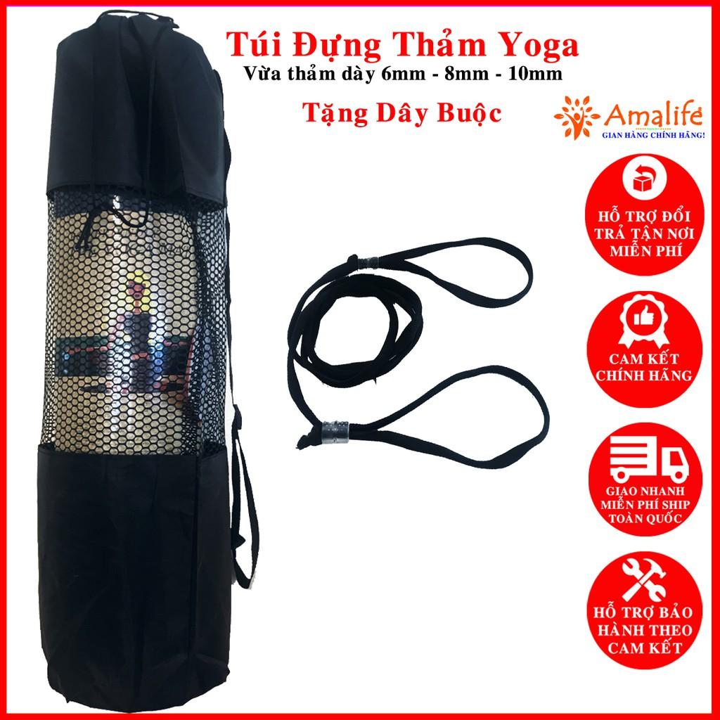 Túi Đựng Thảm Tập Yoga Cao Cấp Có Lưới Thông Thoáng – Kèm Dây Buộc Thảm Yoga Chính Hãng Amalife