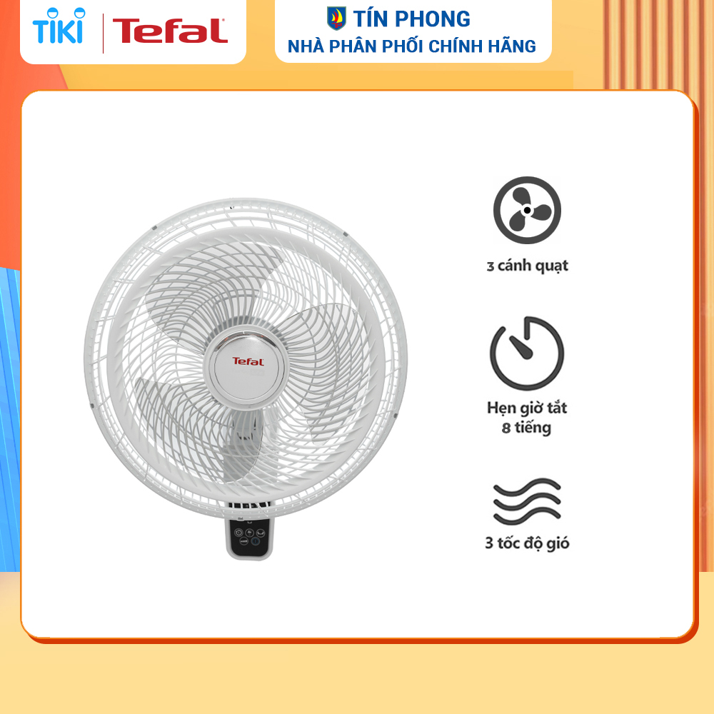 Quạt treo Tefal VH657690 - 55W - 3 mức gió - Remote không dây - Motor bạc thau - Hàng chính hãng