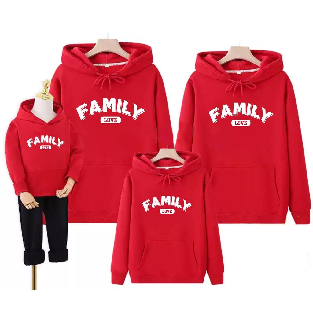 Áo hoodie gia đình Familylove - Áo khoác hoodie họa tiết đơn giãn đáng yêu chất liệu nỉ da cá cao cấp