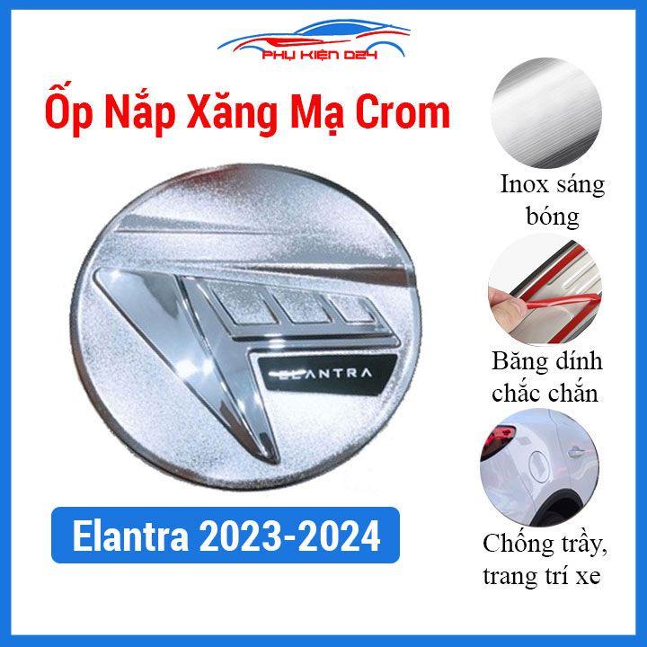 Ốp nắp bình xăng Elantra 2023-2024 mạ crom bảo vệ chống trầy trang trí ô tô