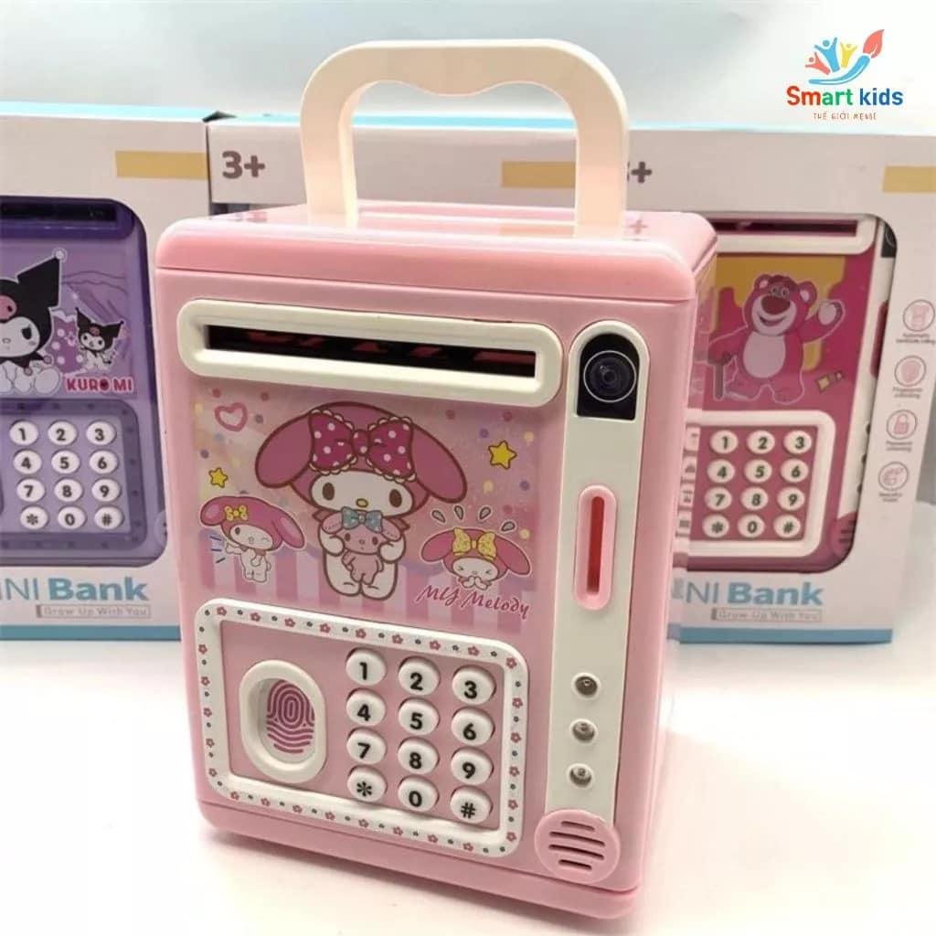 Két Sắt Mini Kuromi, Melody, Mario Có Vân Tay Thông Minh, Két Sắt Đựng Lì Xì Cho Bé