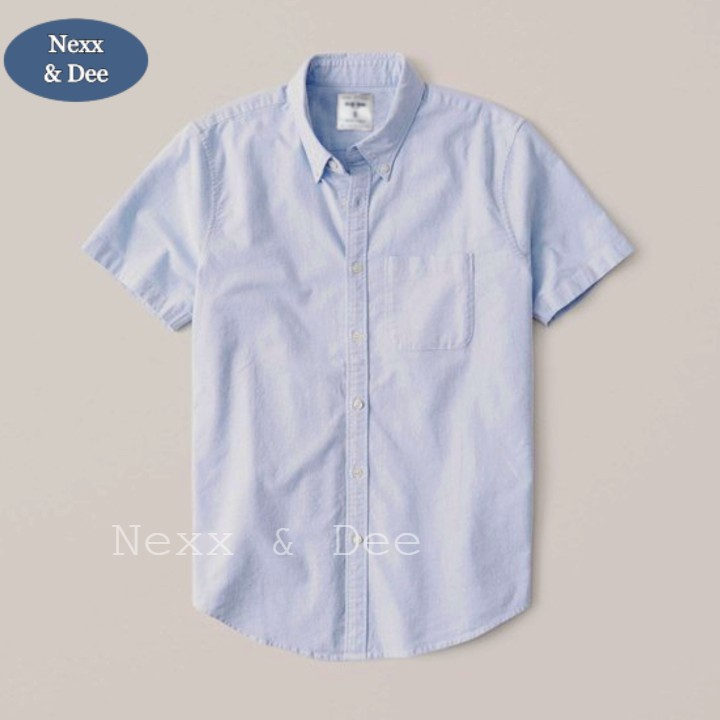 Áo sơ mi nam tay ngắn công sở Nexx &amp; Dee vải oxford denim cao cấp trắng ND05