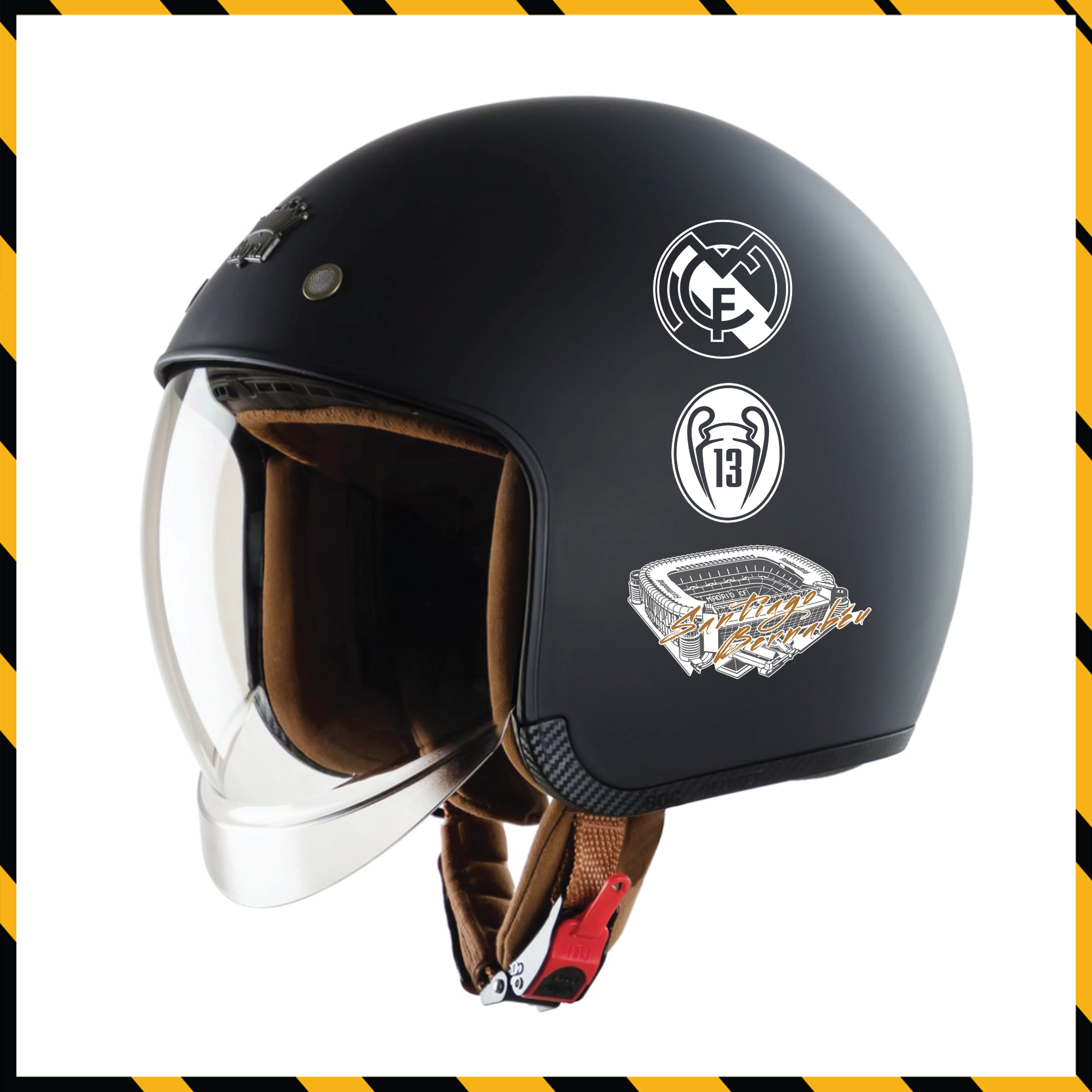Hình Dán Sticker CLB Real Madrid Dán Tem Xe, Dán Nón, Điện Thoại, Laptop - Chất Liệu Chống Thấm Nước, Bền Màu