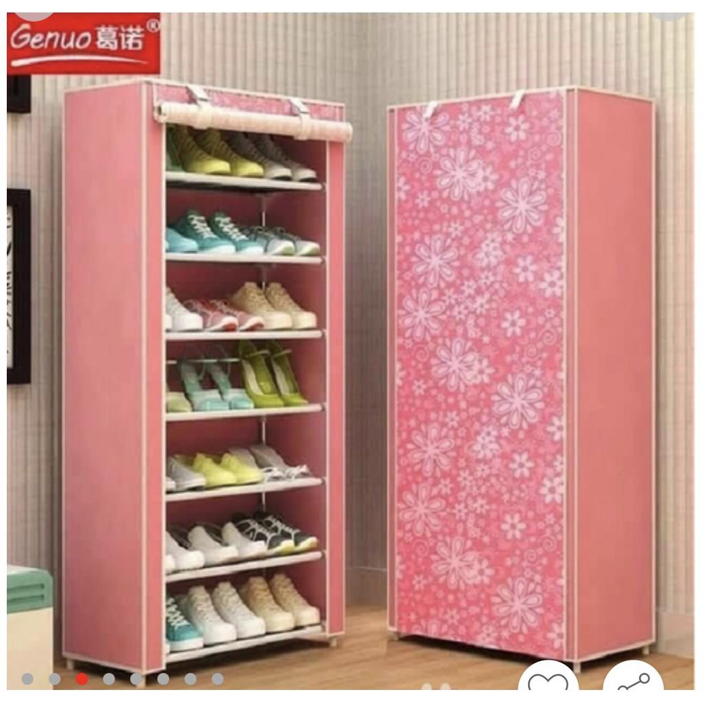 Tủ giày 8 tầng 7 ngăn hoa văn cao cấp