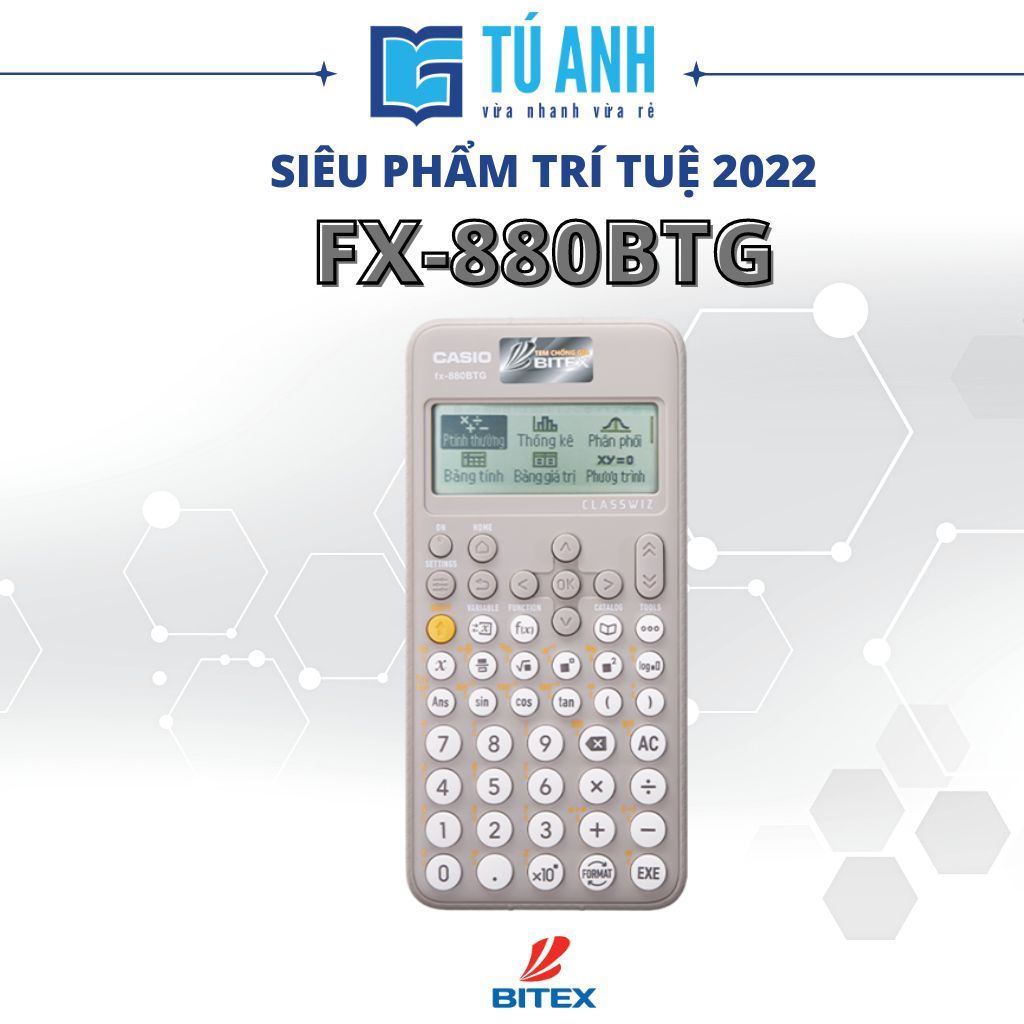 Máy Tính CASIO FX-880BTG - Màu Xám