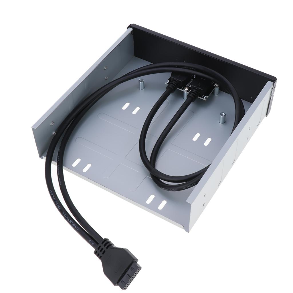 20 Pin Header Front Panel to 2 Port Audio Type C USB 3.0 A HUB
