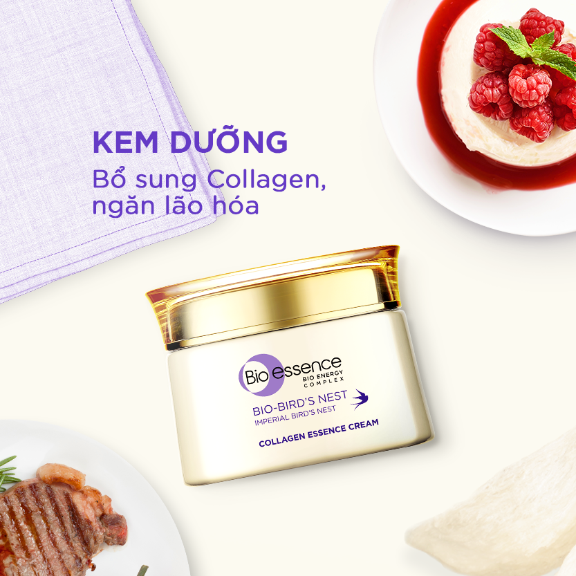 Kem dưỡng da tươi sáng căng mọng Bio-essence Bio-Bird's Nest Collagen Essence Cream 50GR