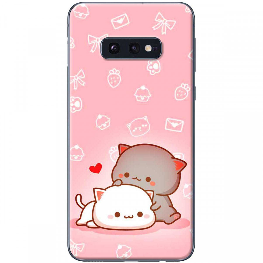 Ốp lưng dành cho Samsung S10E Mèo mập nền hồng