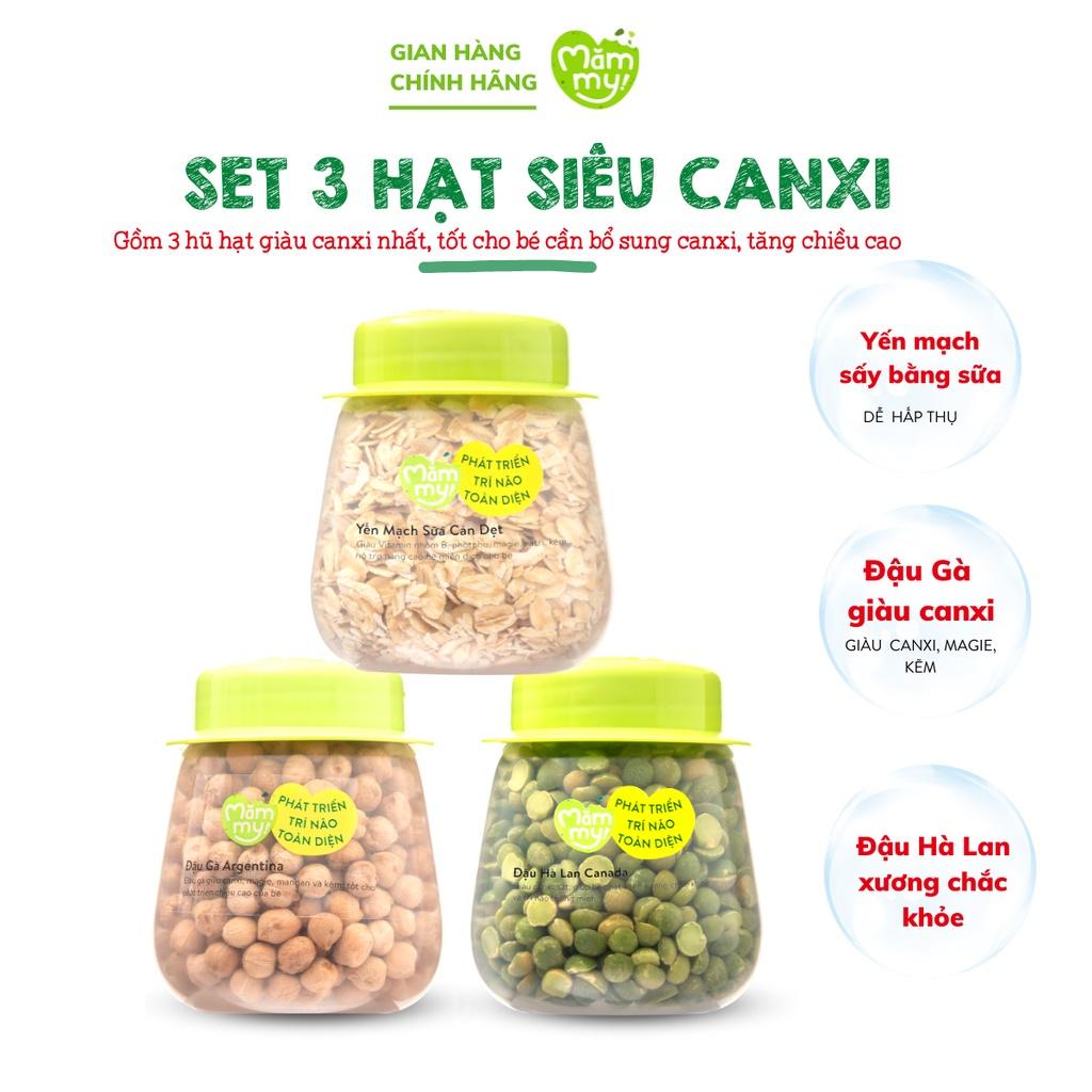 Set 3 hạt ăn dặm hữu cơ siêu canxi MĂMMY: Yến Mạch, Đậu Gà, Đậu Hà Lan