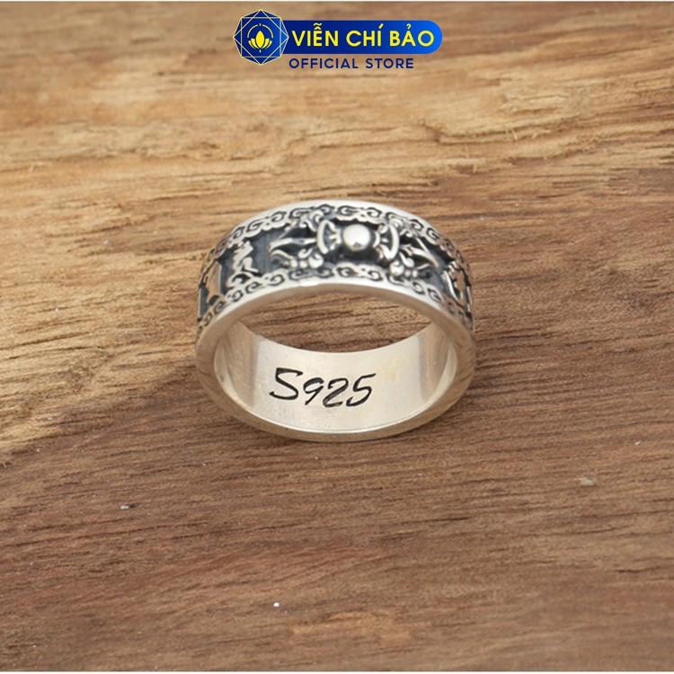 Nhẫn bạc nam Viễn Chí Bảo Lục Tự Đại Minh Chân Ngôn Chữ Vạn bạc Thái thương hiệu Viễn Chí Bảo N100046
