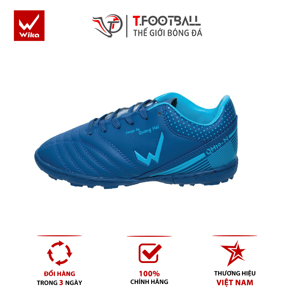 Giày Đá Bóng Trẻ Em WIKA QH19 NEO Chính Hãng KID Da Microfiber Siêu Mềm Mại – Tím Than,35