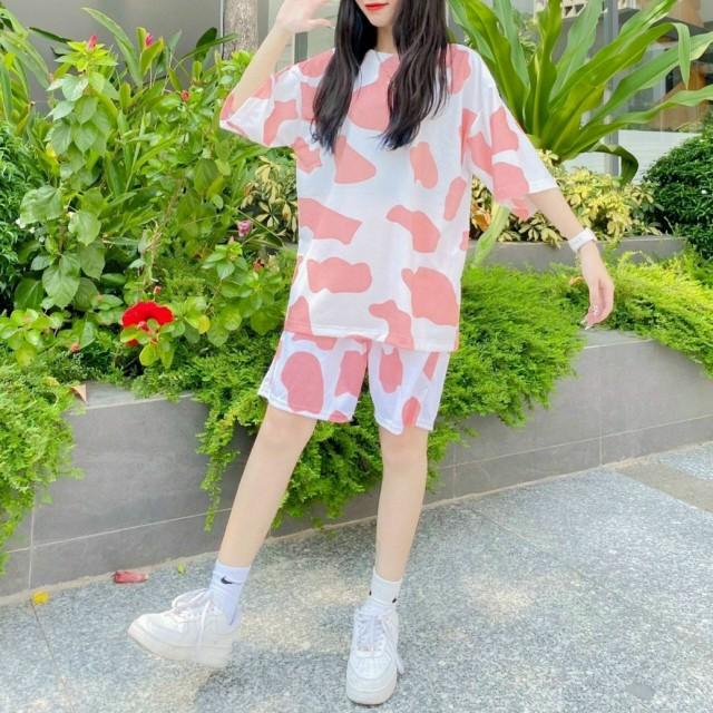 Quần short thun Nam Nữ Unisex in hình Bò sữa màu Trắng