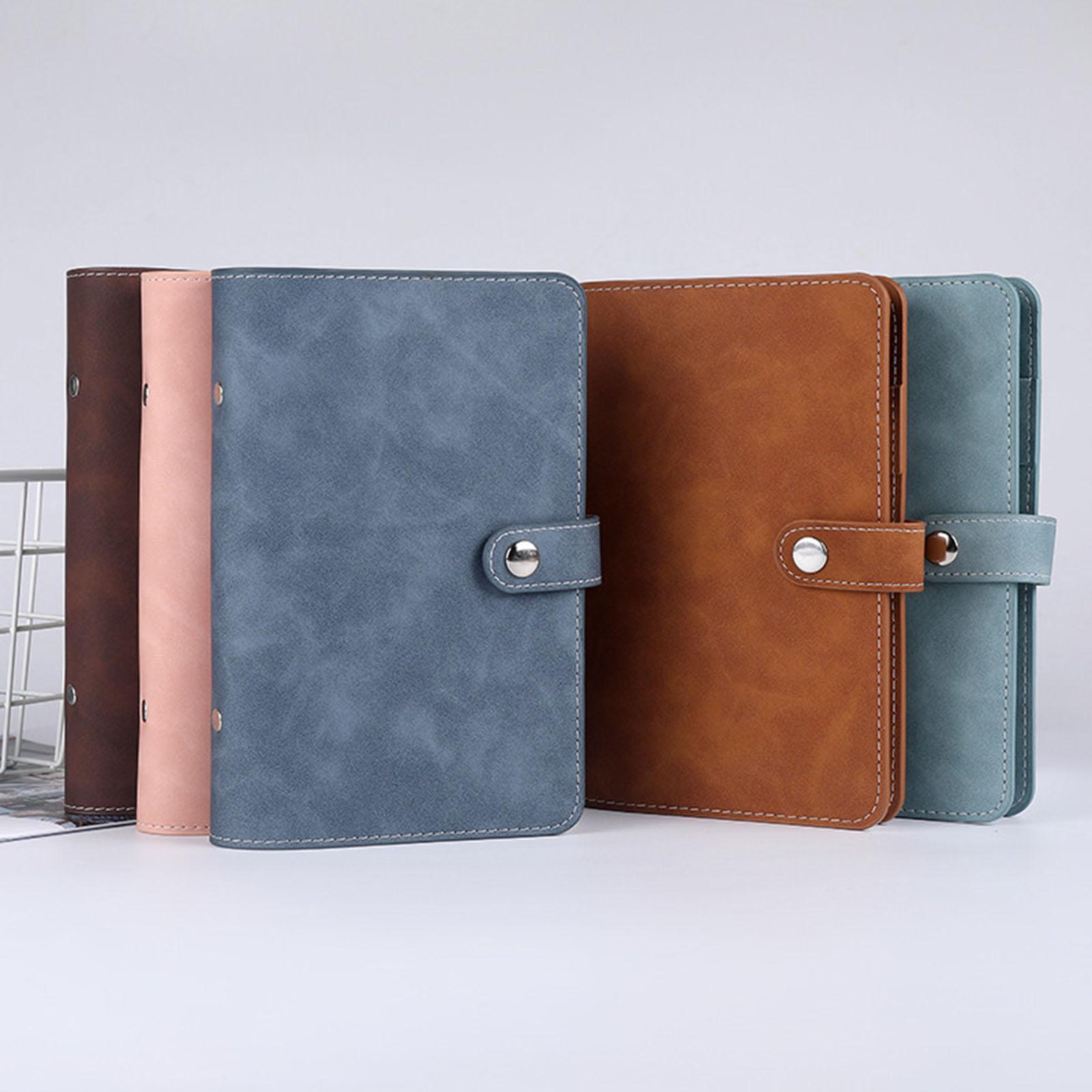 A6 Cash Envelopes Binder Wallet, PU Leather Budget Planner Notebook with 8Pcs Zipper Pockets,Coupon Organizer Lose Leaf Cash Binder for Budgeting