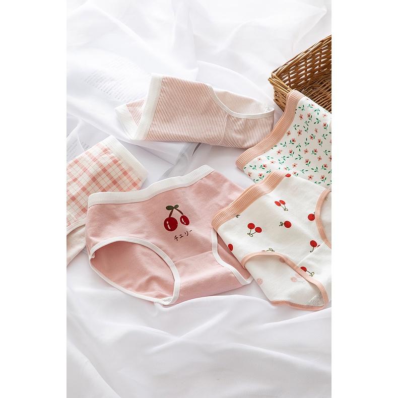 Quần Lót Nữ Cotton Anh Đào -Sọc Kẻ Ngang Eo Hàng Loại Đẹp.