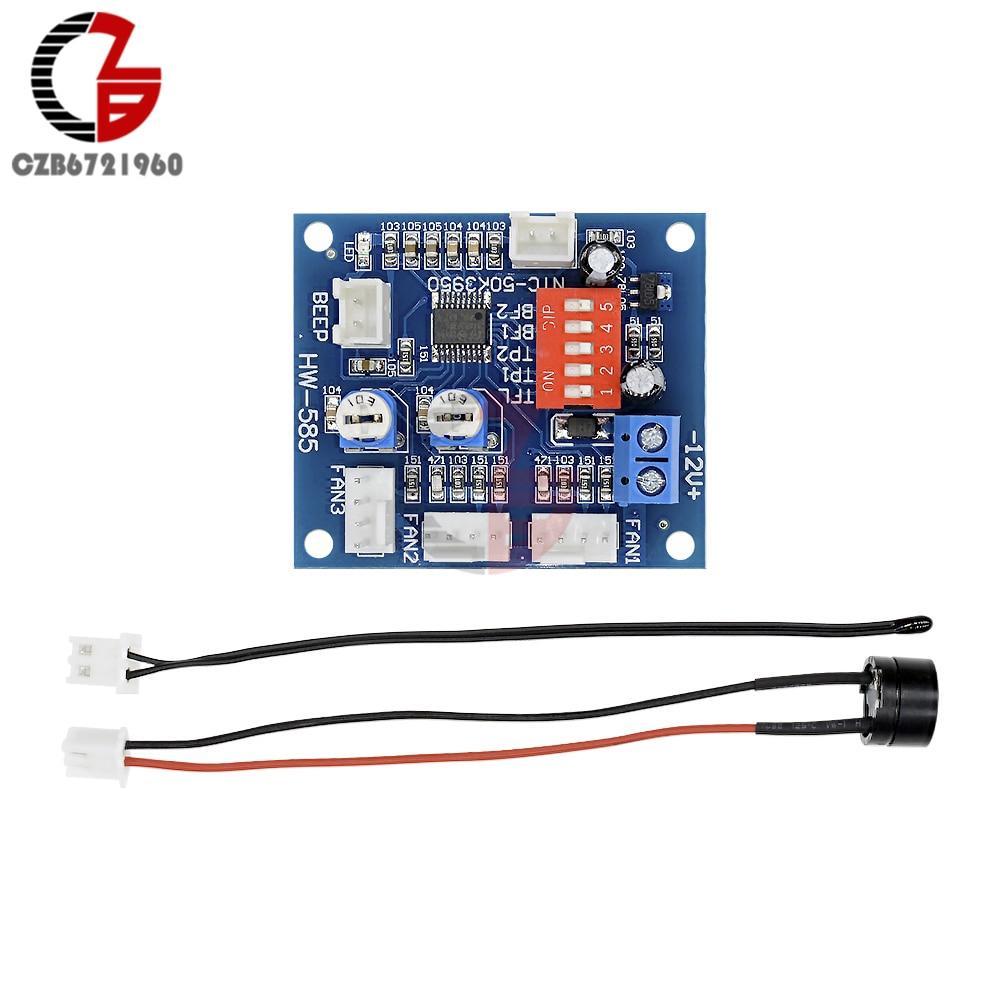 DC 12V PWM PC CPU Fan Temperature Control Speed Controller Module High-Temp Alarm Speed Control