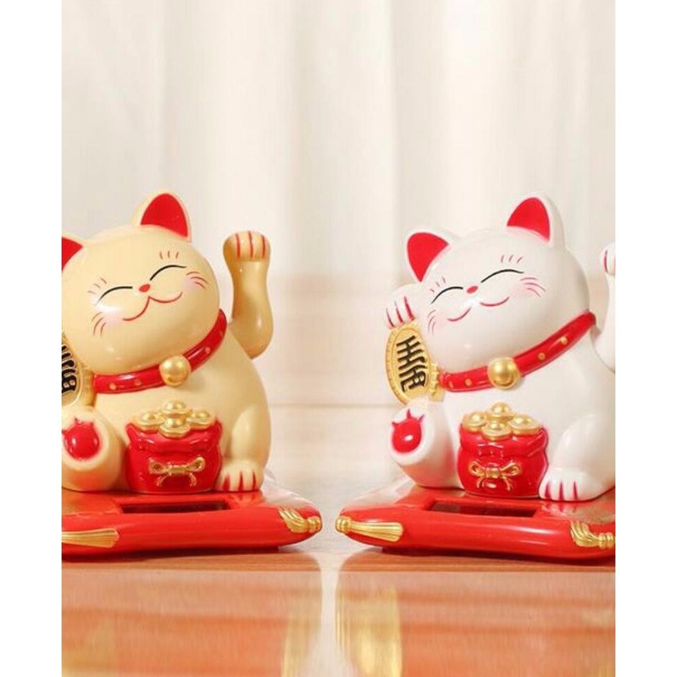 Mèo may mắn vẫy tay năng lượng mặt trời size nhỏ