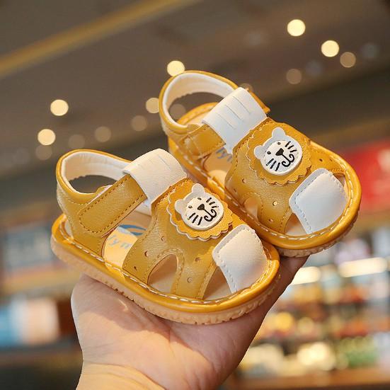 Sandal tập đi dép tập đi cho bé trai bé gái đế mềm hình  đáng yêu có kèn