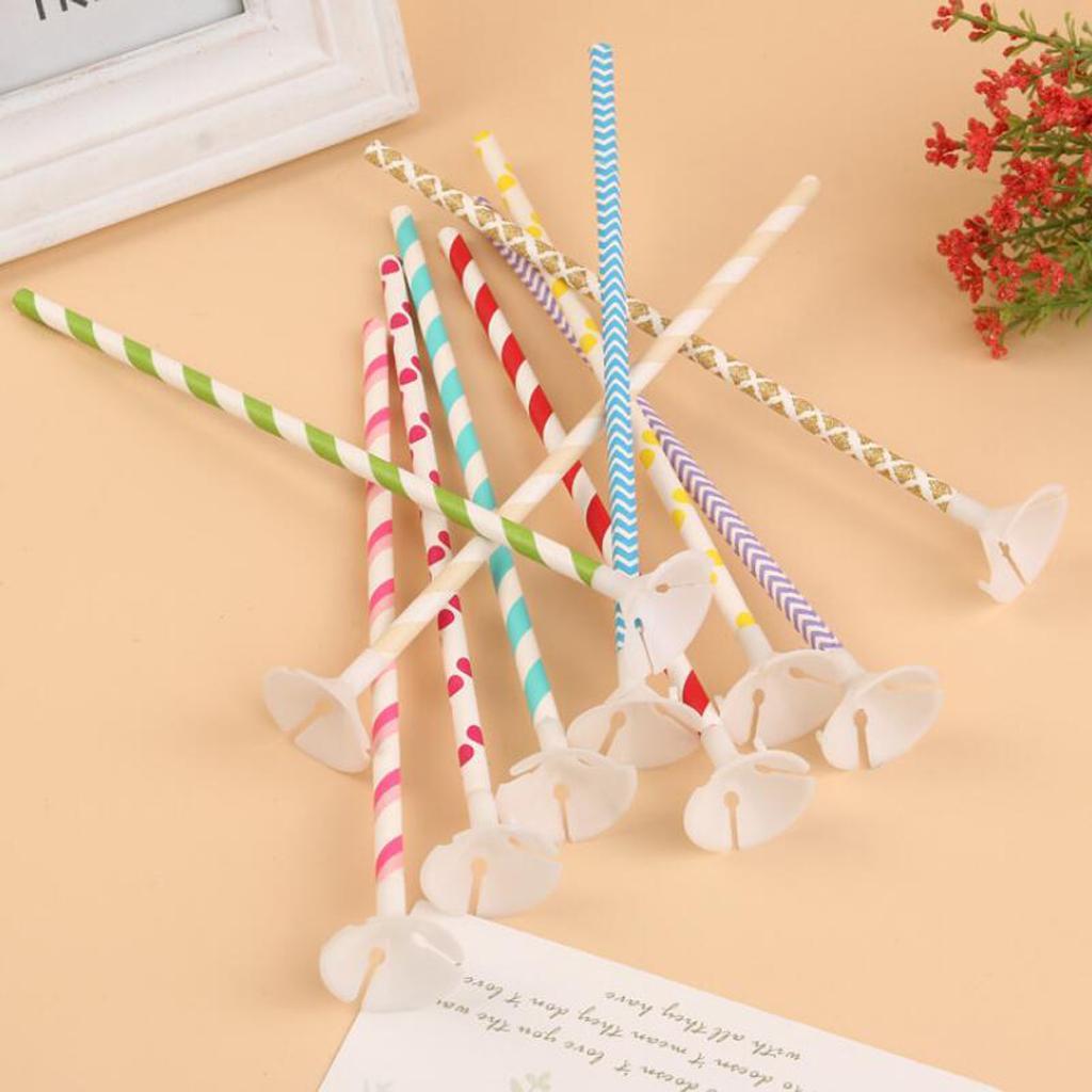 10 Pieces Colorful Balloon Sticks Holders with Cups for Wedding Party Decor