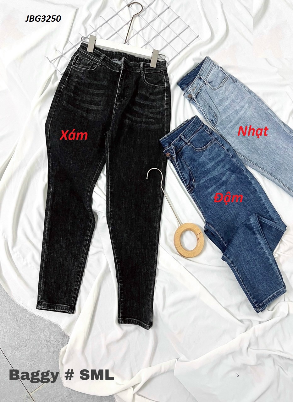 Quần Jeans Baggy Trơn Co Giãn JBG3250