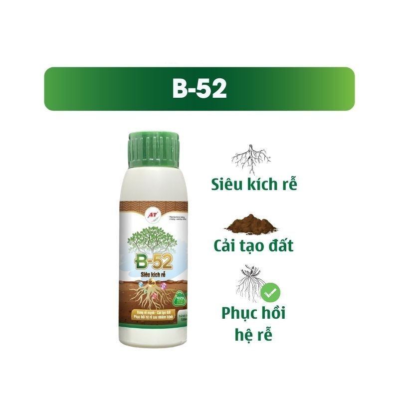 Phân bón kích rễ AT cung cấp dinh dưỡng cho rau màu, hoa hồng, hoa lan, cây cảnh trong nhà - B52 chai 100ml