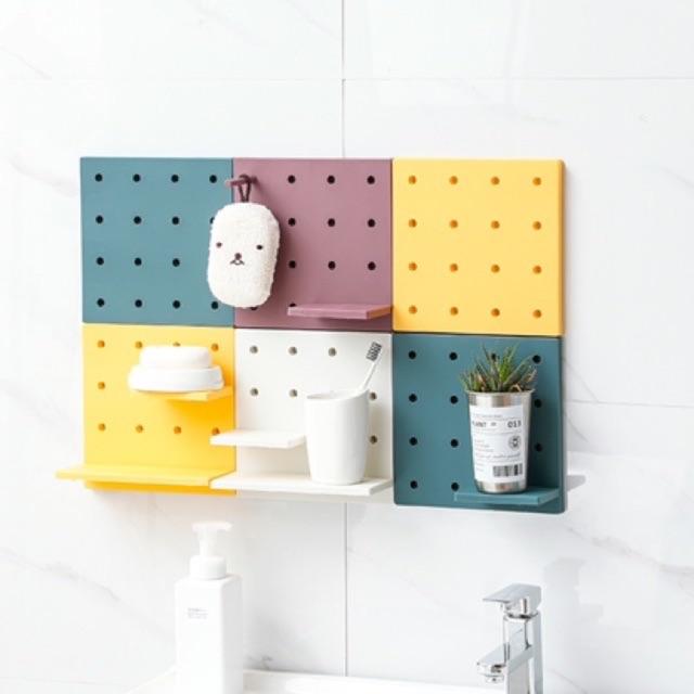 Bảng Pegboard Mini Bảng Treo Lỗ Trang Trí Nhựa Cao cấp tấm nhựa có lỗ để trang trí kệ để trang trí Giá dán tường để đồ