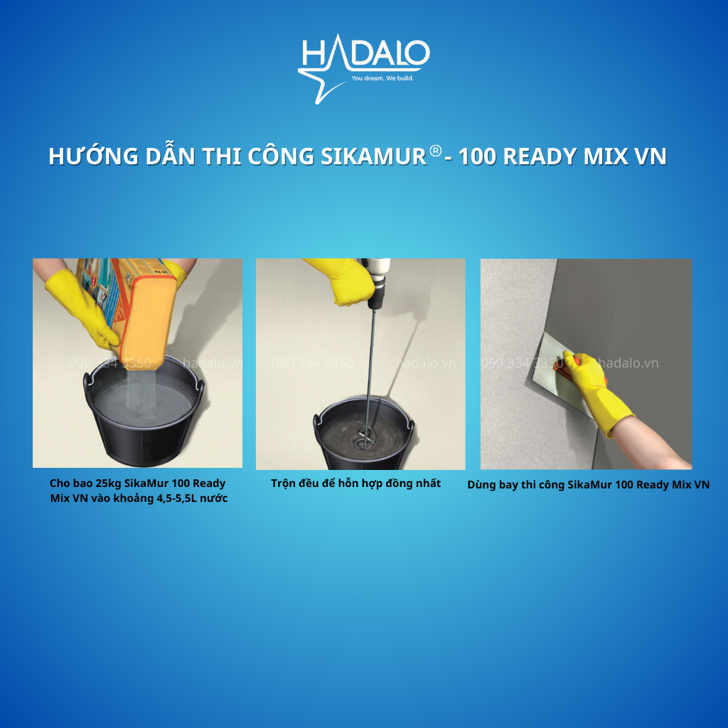 Vữa xây tô trộn sẵn SikaMur 100 Ready Mix VN – Mác 100