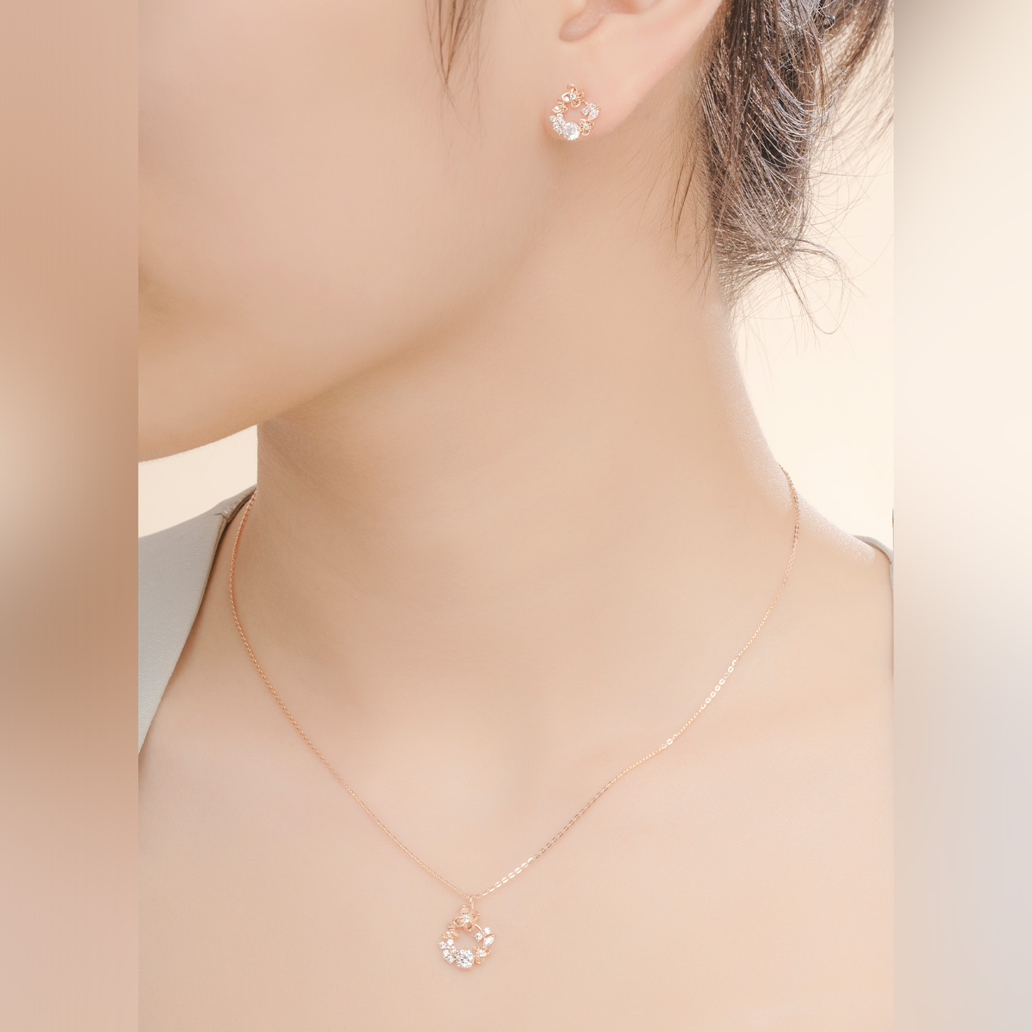 Bông Tai Nữ Vàng 14K Họa Tiết Hình Hoa Rơi Đính Đá CZ Cao Cấp Lấp Lánh BTPTB337 Huy Thanh Jewelry